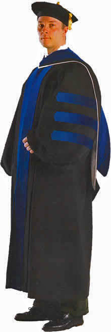 deluxe doctoral gown, hood and velvet tam